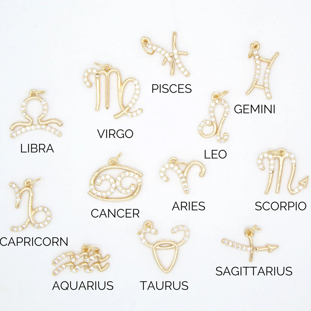 Dainty Astrology Zodiac Signs Pendant Charms