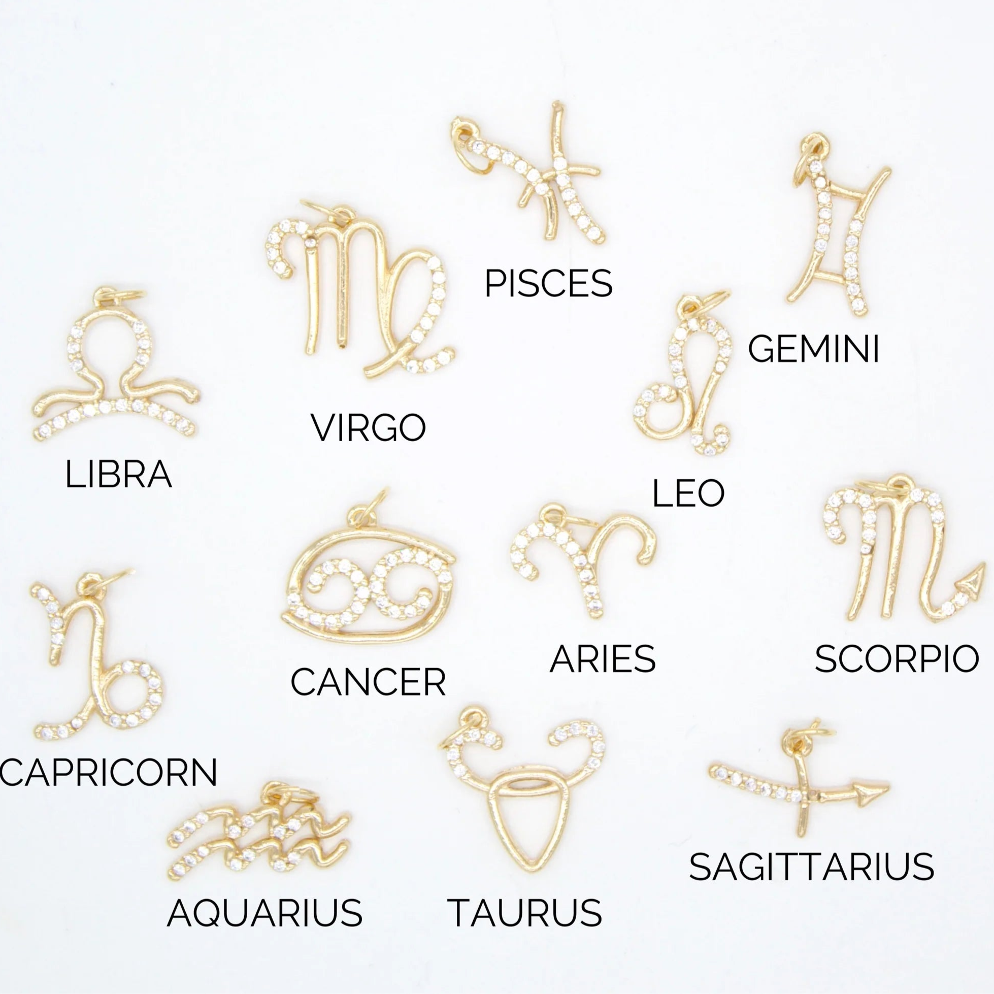 Dainty Astrology Zodiac Signs Pendant Charms