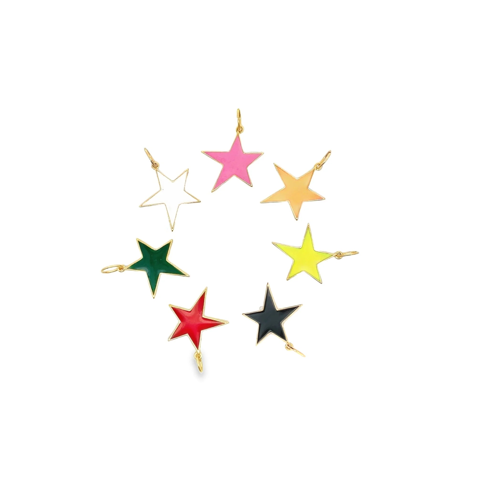 18K Gold Filled Enamel Star Charms