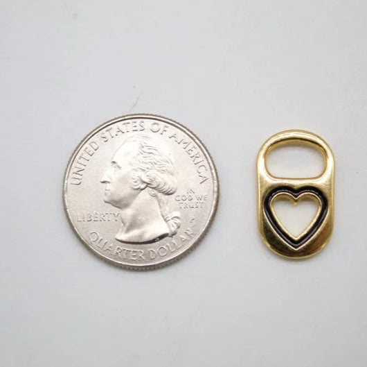 18K Gold Filled Soda Pull Tab Heart Shape Pendant