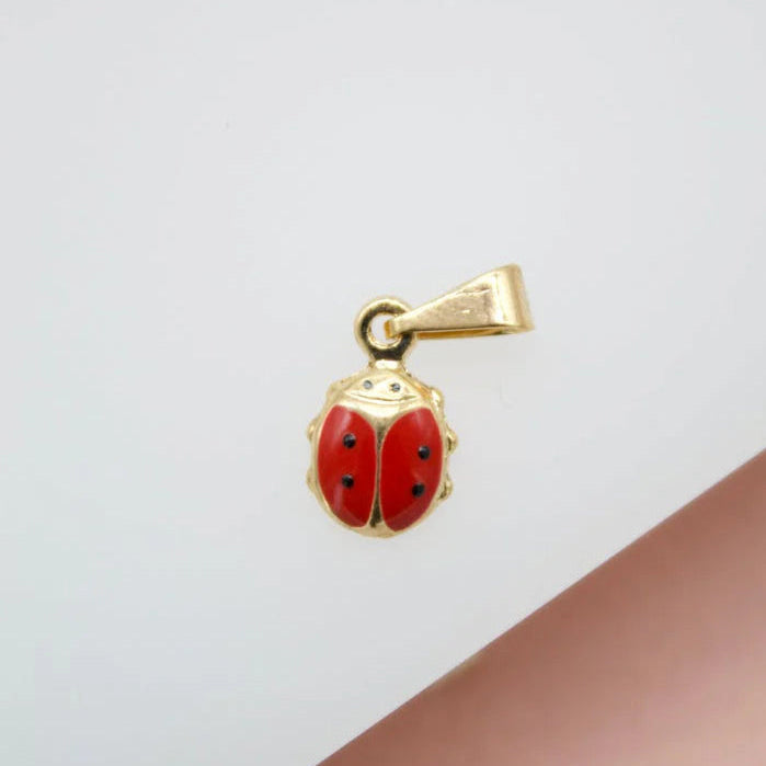 Tiny Dainty 18K Gold Filled LadyBug Charm Pendant