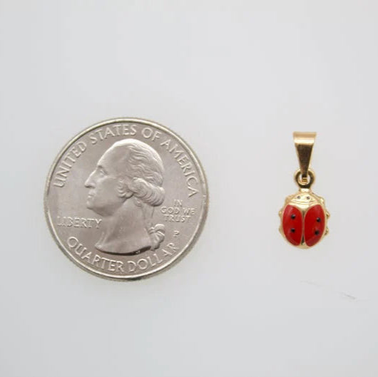 Tiny Dainty 18K Gold Filled LadyBug Charm Pendant