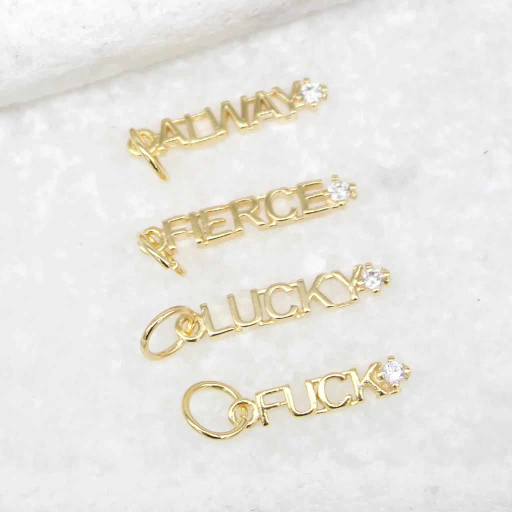 18K Gold Filled Word Lucky
