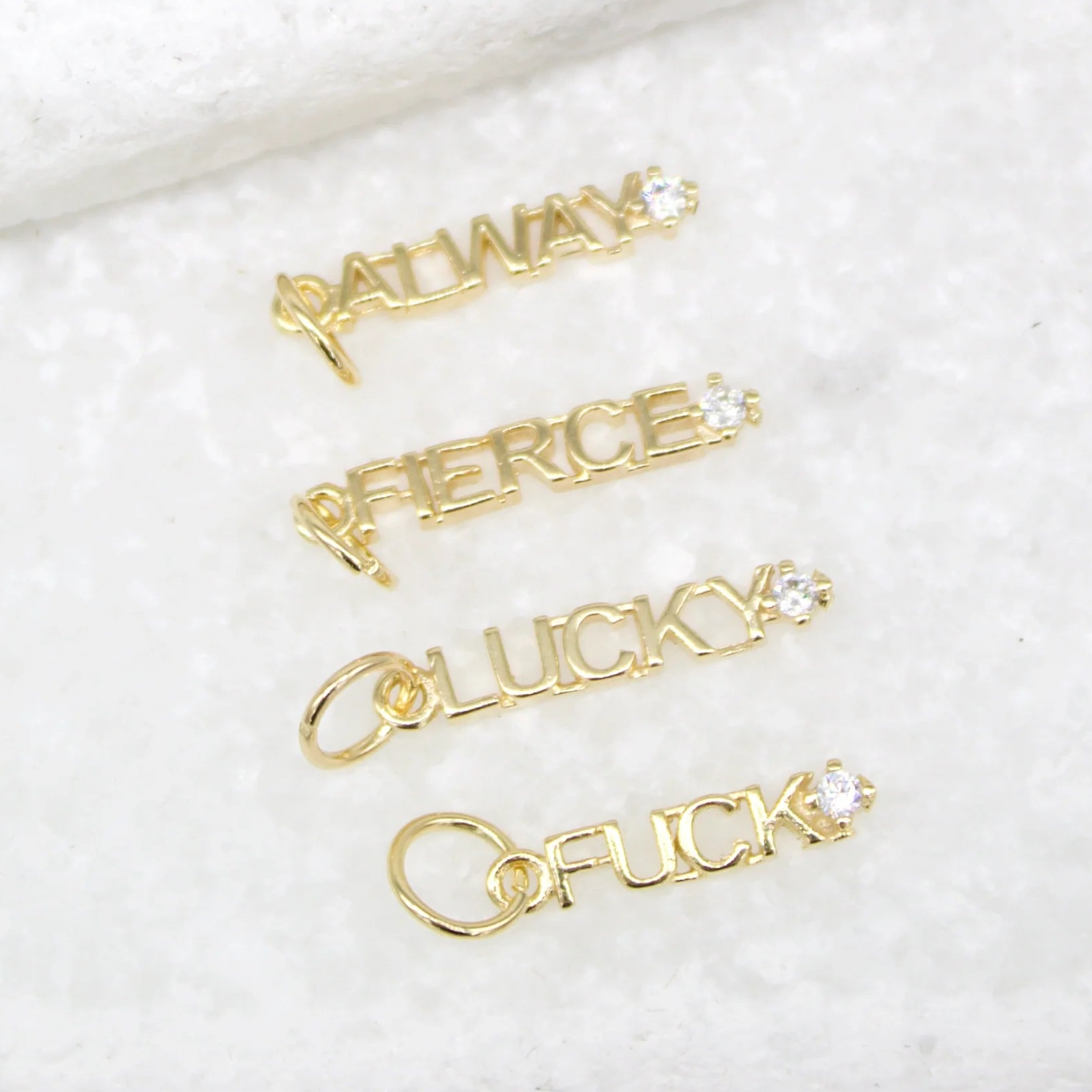 18K Gold Filled Word Lucky