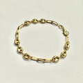 18K Gold Filled Paperclip Disk Chain Bracelet