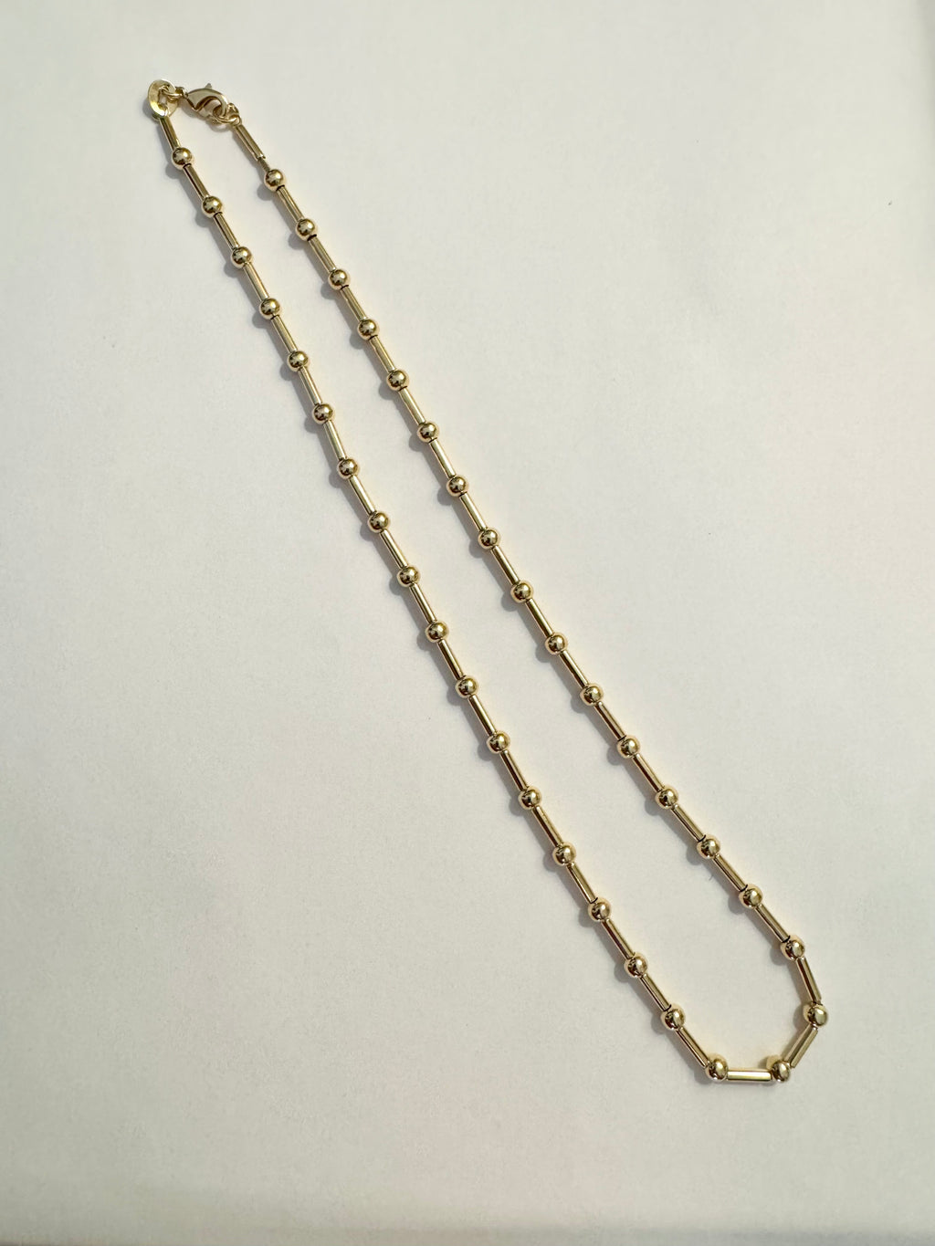 Gold Filled Military Ball Link Necklace