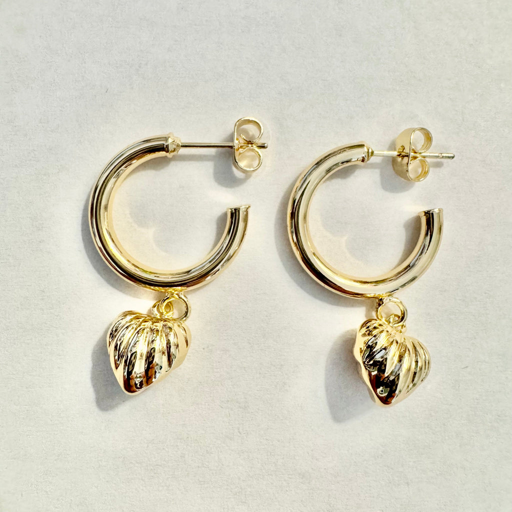 Gold Filled Earring with Heart Charm