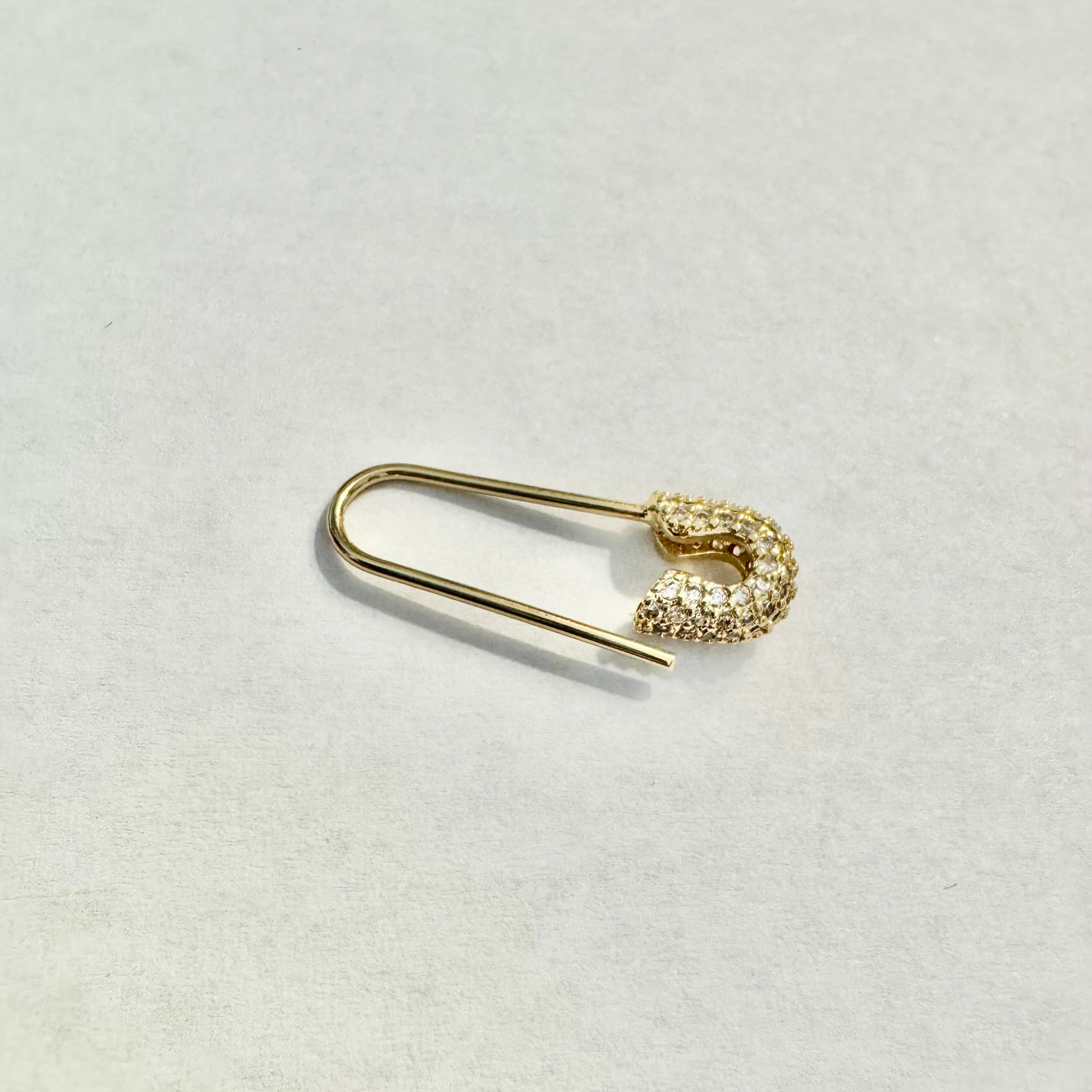 Gold Filled Paperclip Clasp with Rhinestons on Top