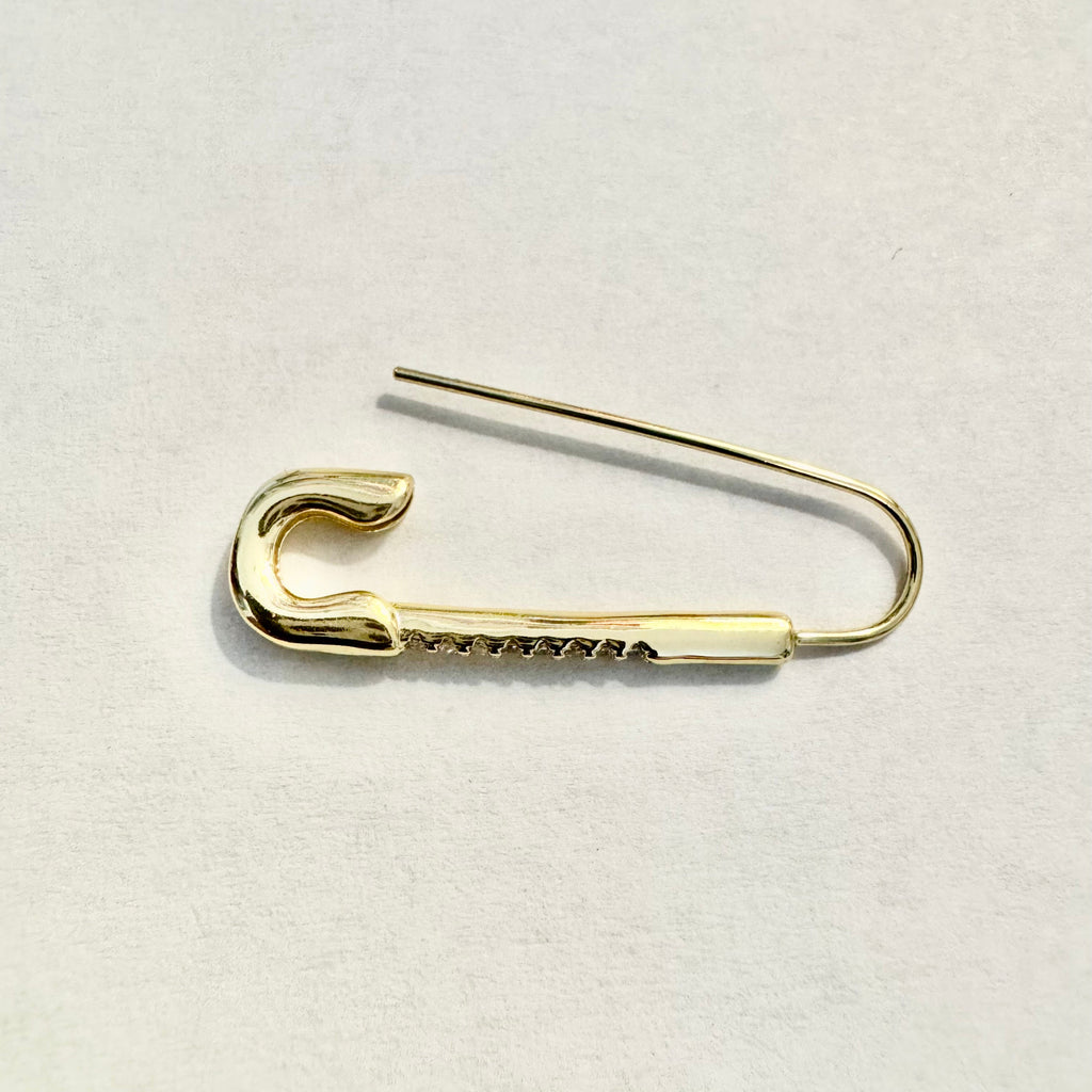 Gold Filled Paperclip Clasp Side Rhinestones