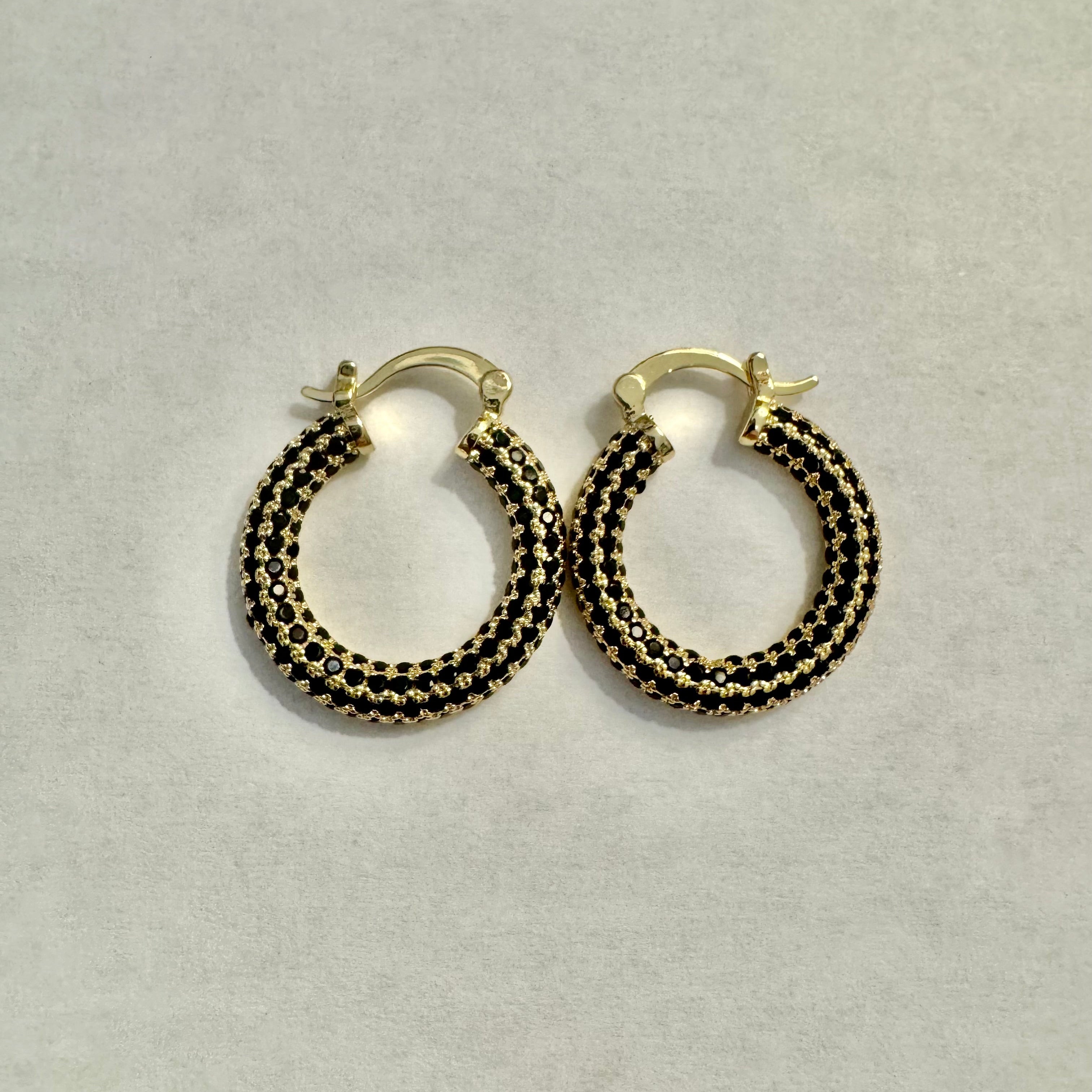 Gold Filled Rhinestone Pave Earrings