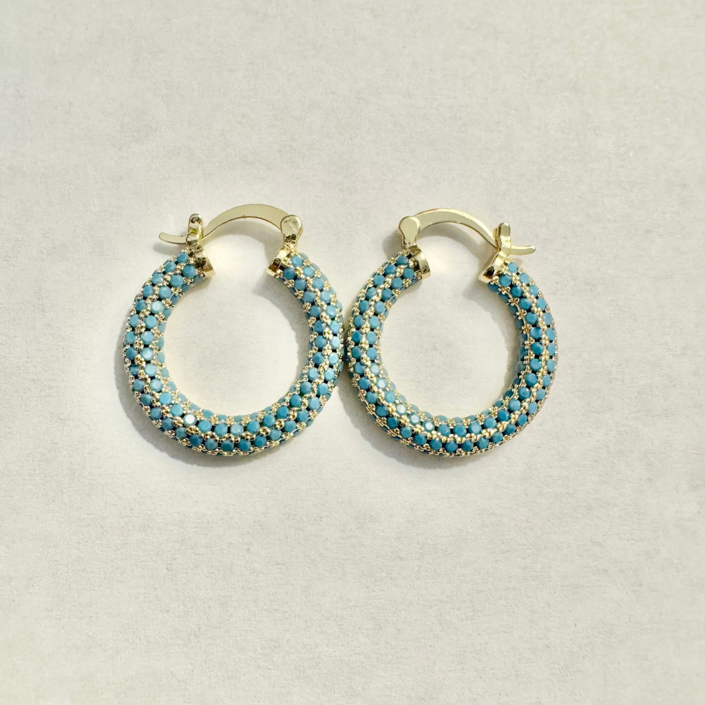 Gold Filled Rhinestone Pave Earrings