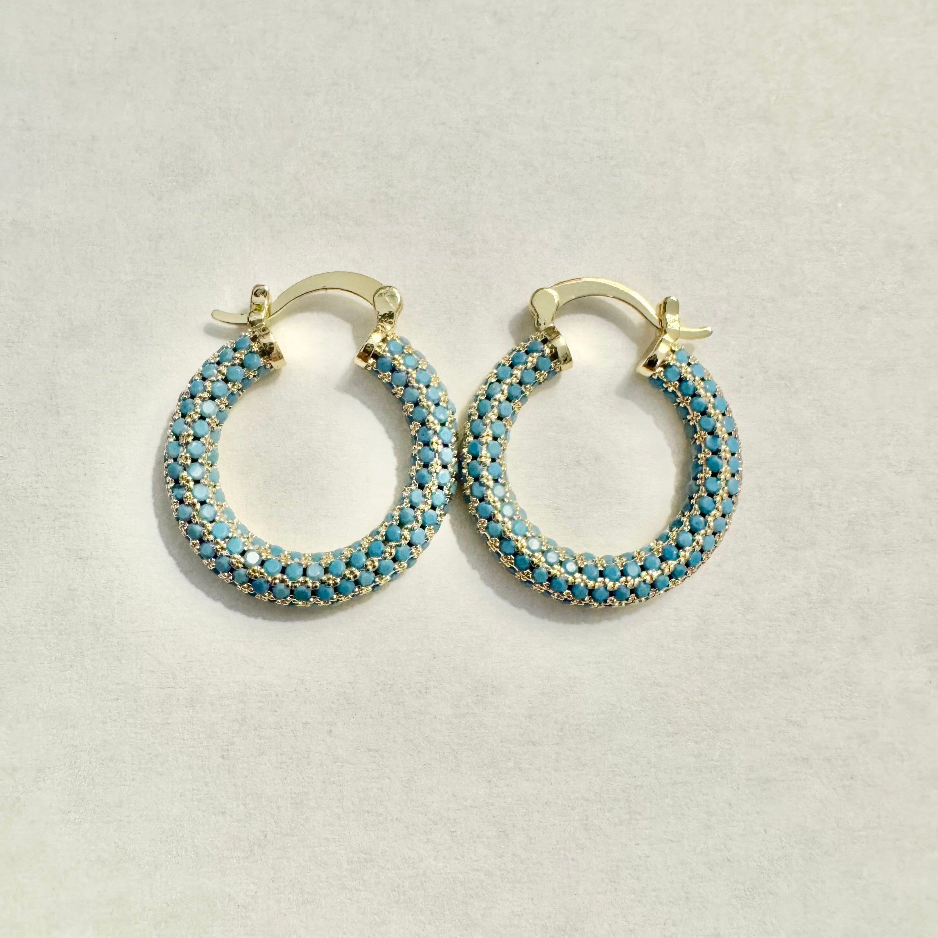 Gold Filled Rhinestone Pave Earrings