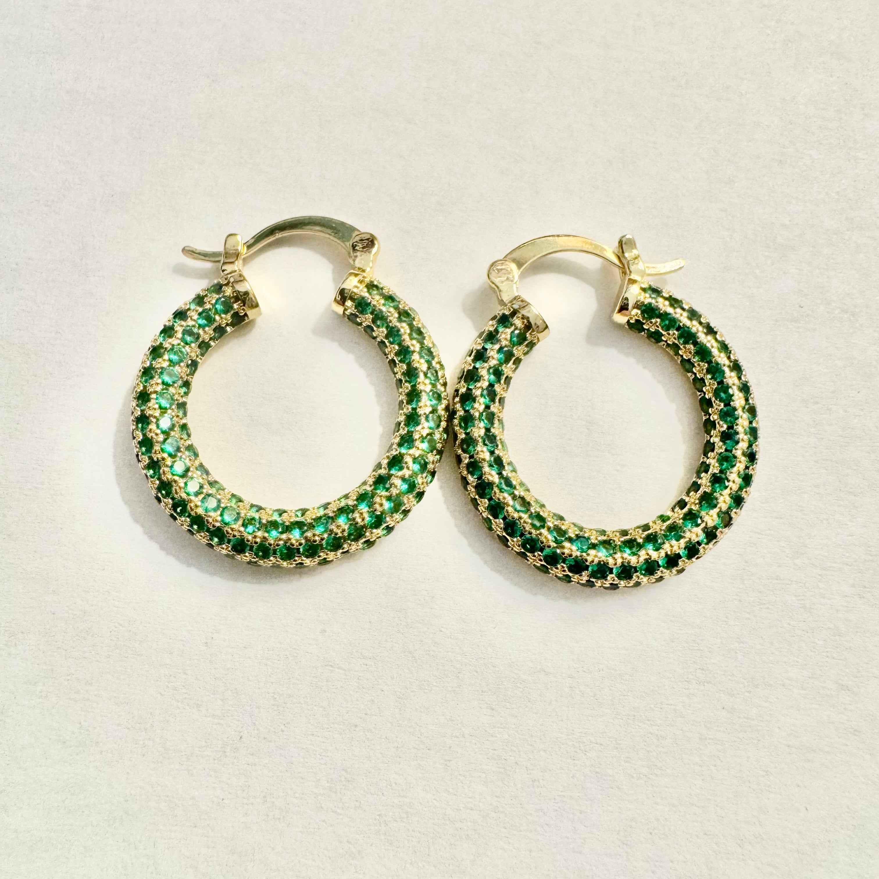 Gold Filled Rhinestone Pave Earrings