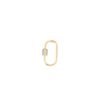 18K Gold Filled Gold Oval Screw Carabiner Clasp With CZ Cubic Zirconia Stones