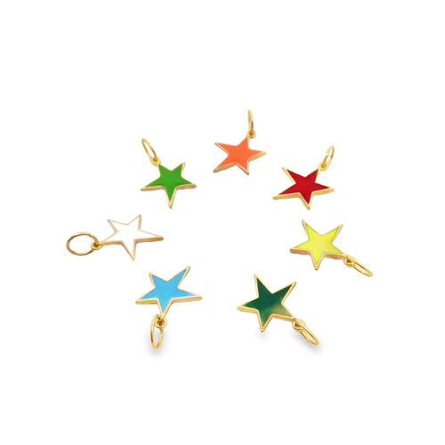 18K Gold Filled Enamel Star Charms