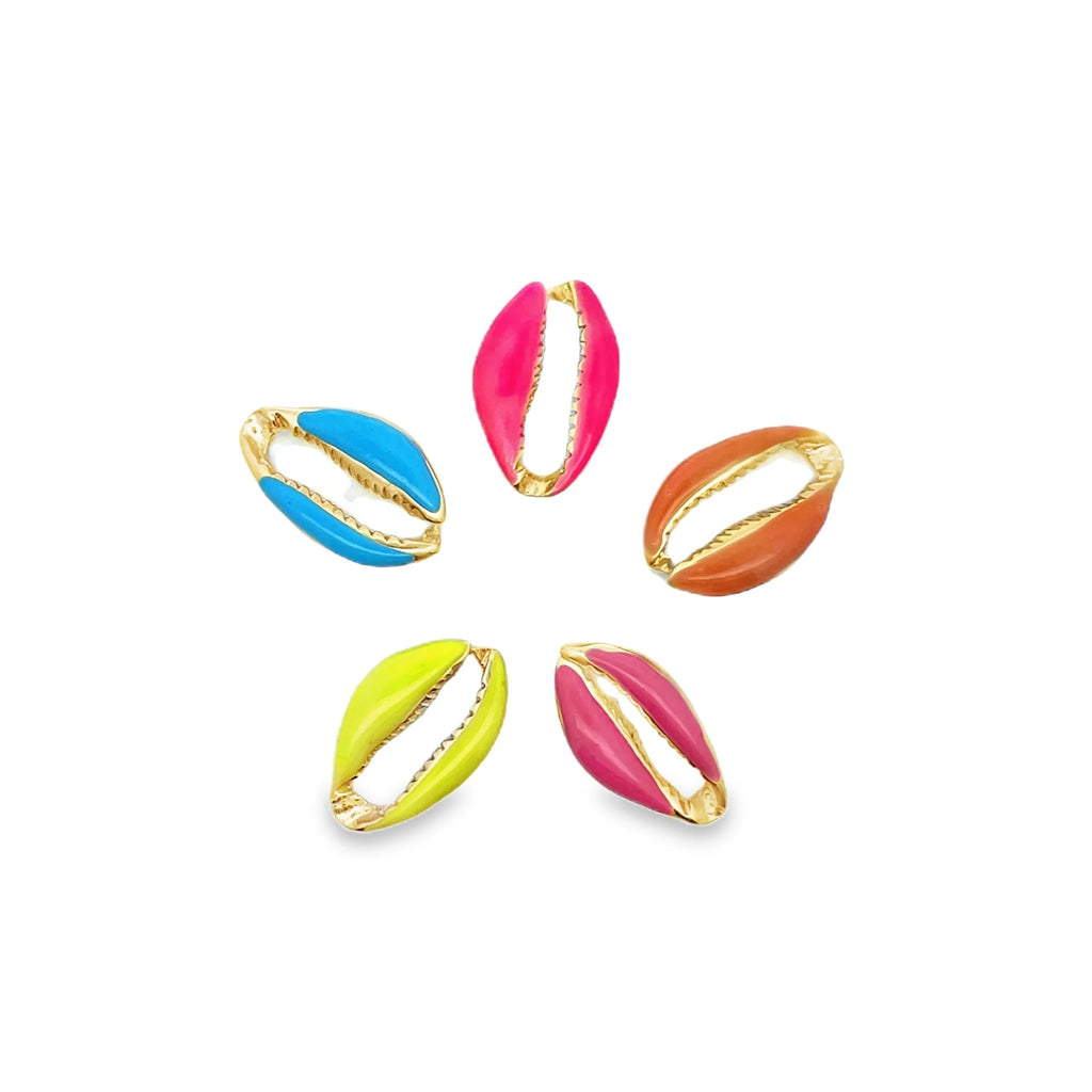 18K Gold Filled Colorful Enamel Puka Shell Pendant